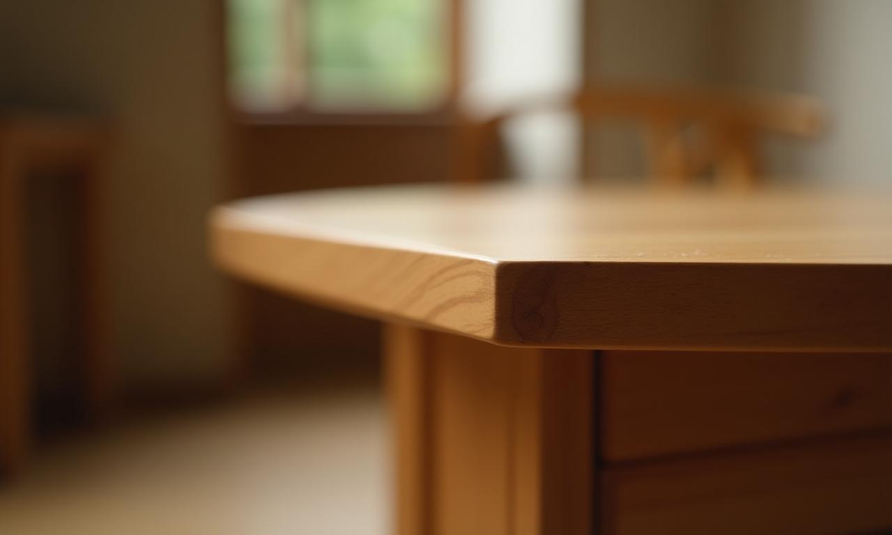 職人が丁寧に仕上げた高級木製家具のクローズアップ