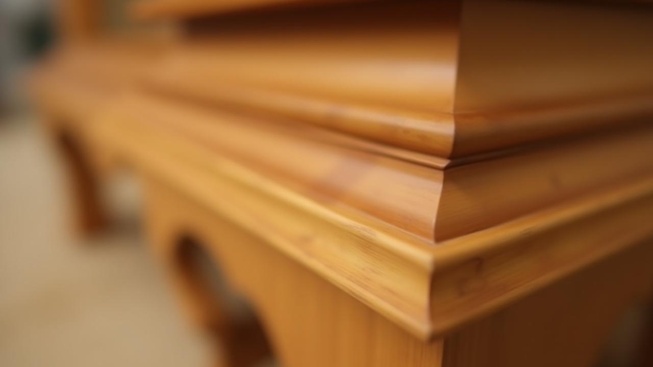 職人の手によって丁寧に作られた木製家具のクローズアップ