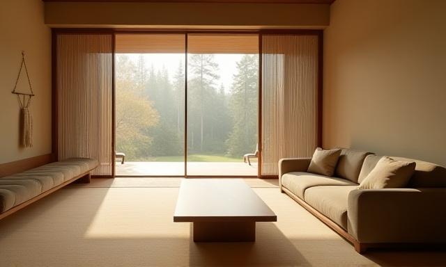 家具が配置されたモダンで落ち着いたインテリア