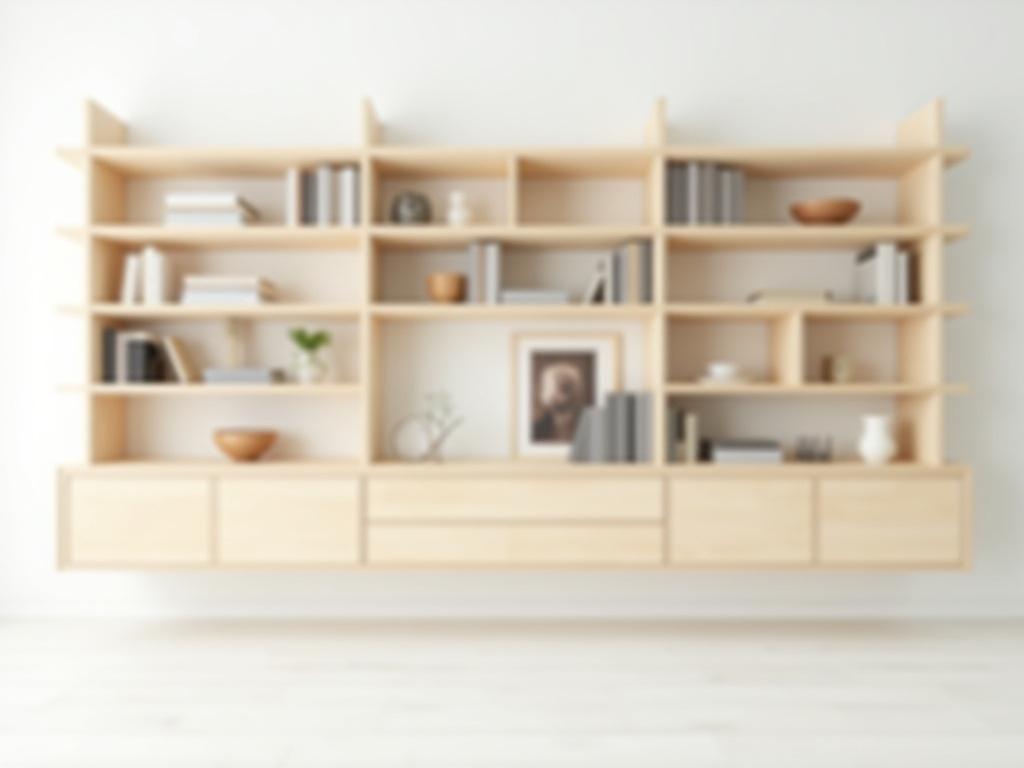ミニマリストデザインのオープン型本棚の制作事例