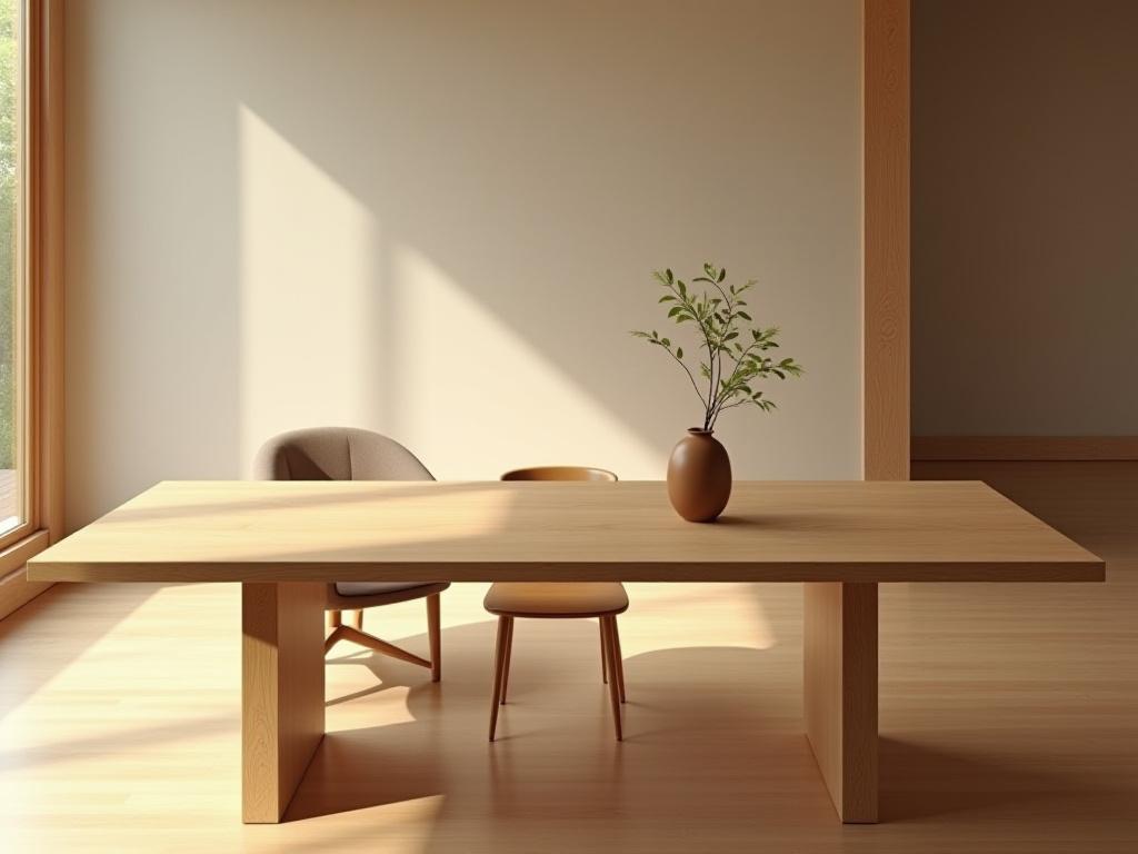 温かみのある木製ダイニングテーブルの制作事例