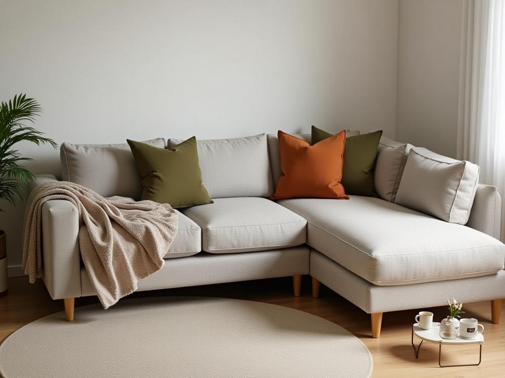 リビングにぴったりの快適なモジュール式ソファの制作事例